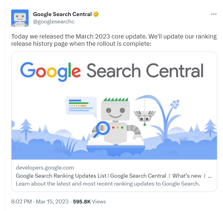 Google announces 2023 core update